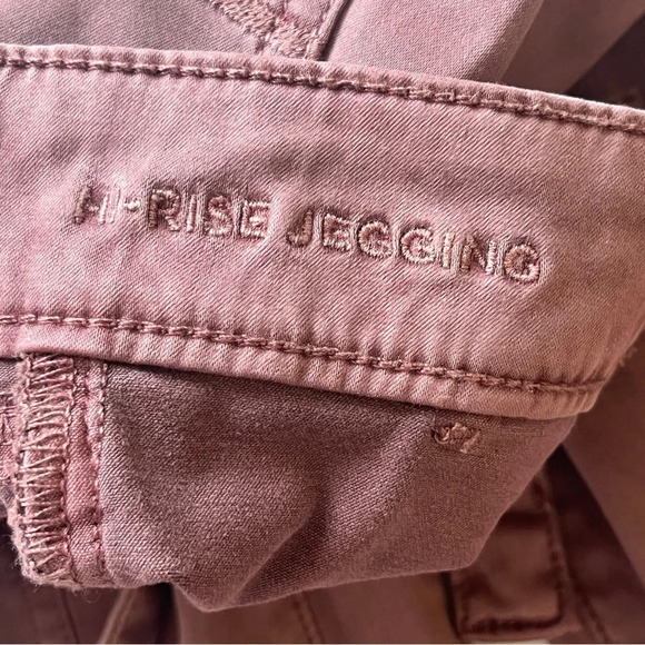 NWT American  Eagle AEO Hi Rise Jegging Super Stretch Mauve Lilac Pants Tie Sz 0 - Picture 5 of 16